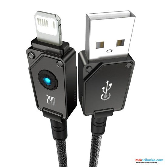 Baseus Unbreakable Series 1M Fast Charging Data Cable USB to Lightning 2.4A Cluster Black